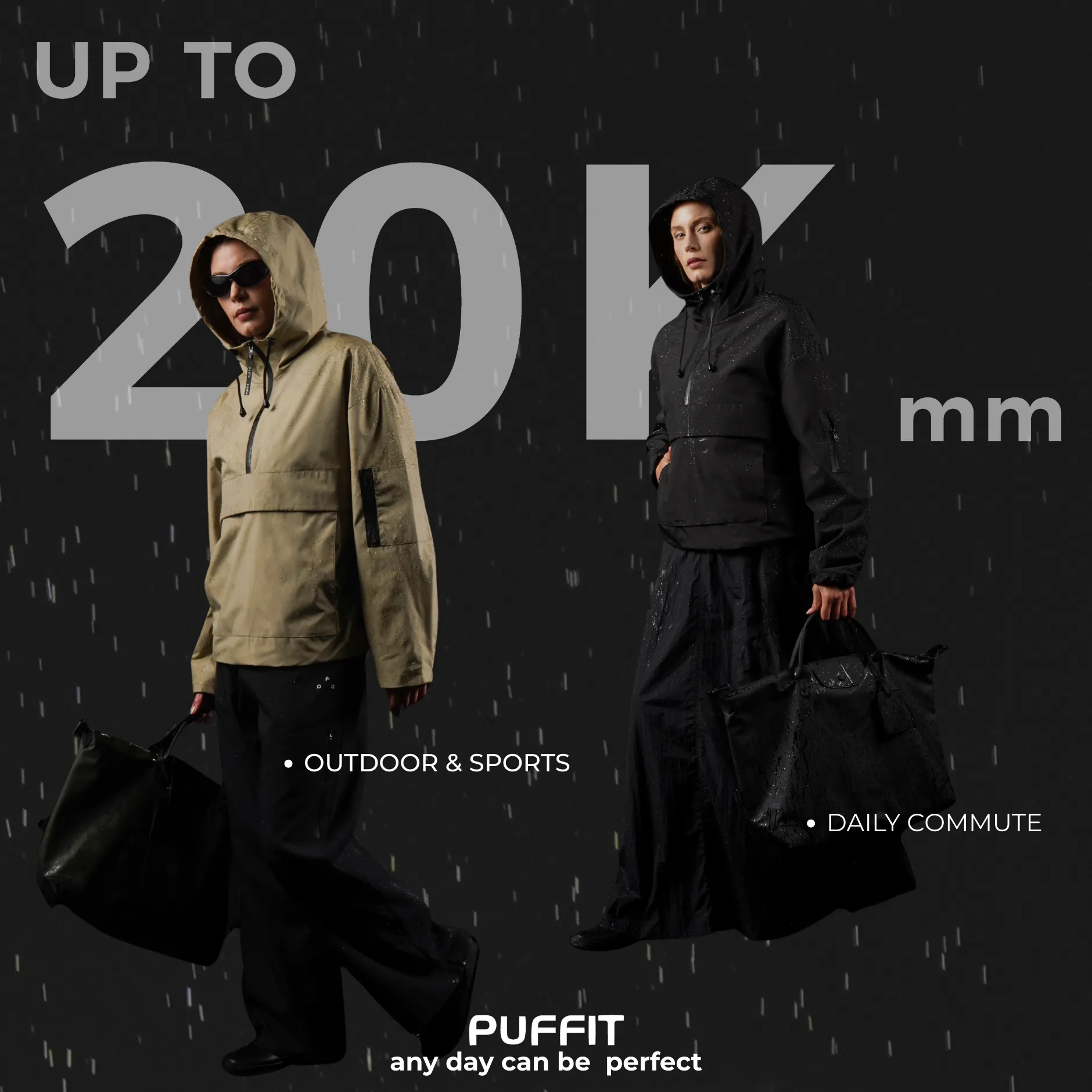 STM-TEX™ Fleece Lined Oversized Rain Hoodie - Image 4