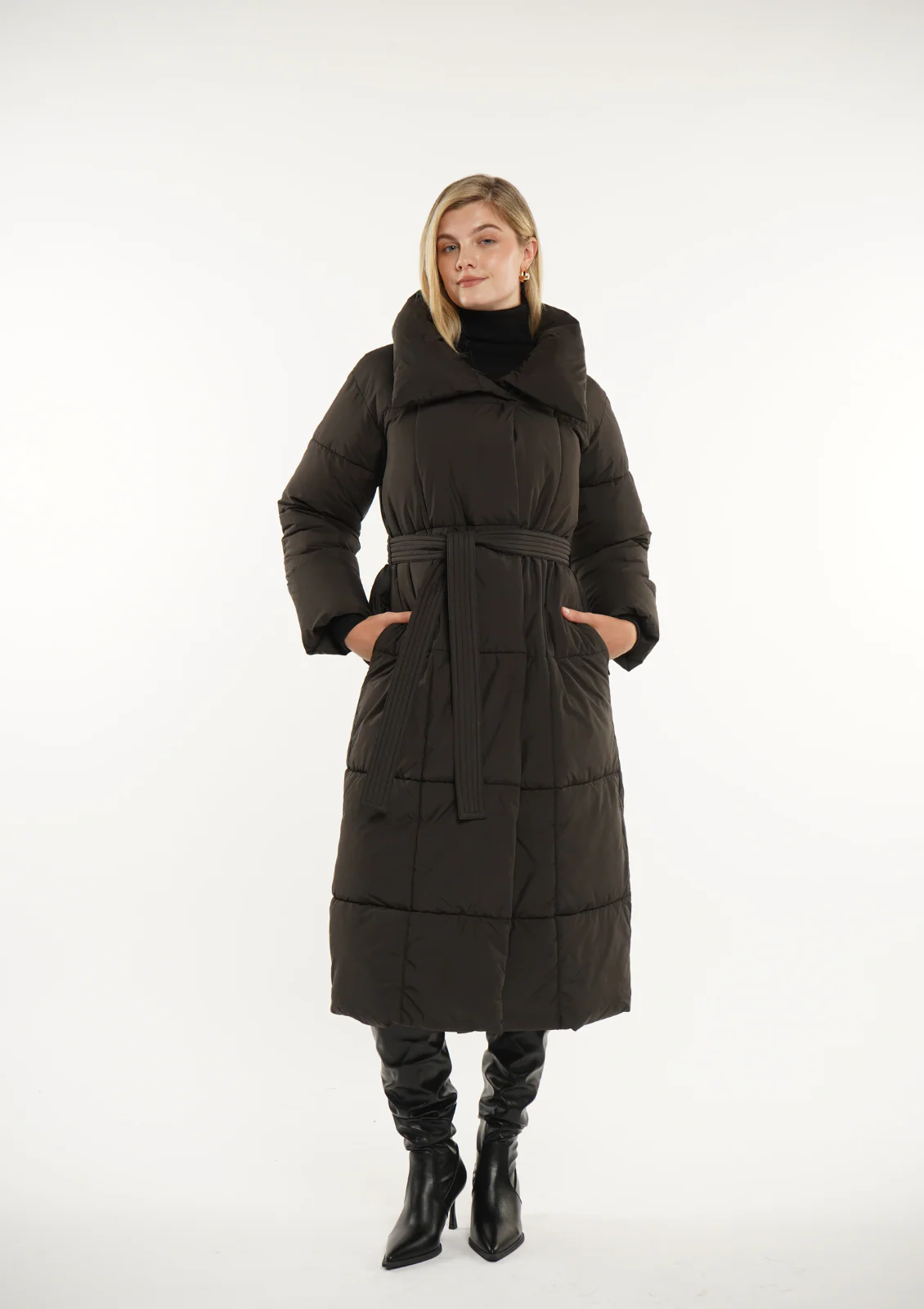 WarmCore™ Extra Long Belted Puffer Jacket - Image 9