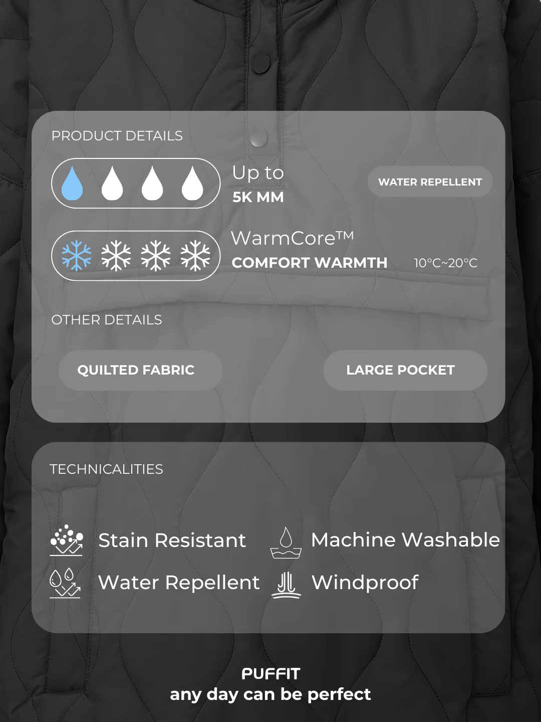 WarmCore™ Packable Quilted Puffer Hoodie - Image 3