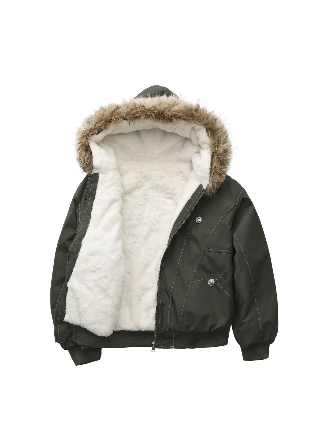 WarmCore™ Faux Fur Lined And Trim Bomber Jacket - Image 14