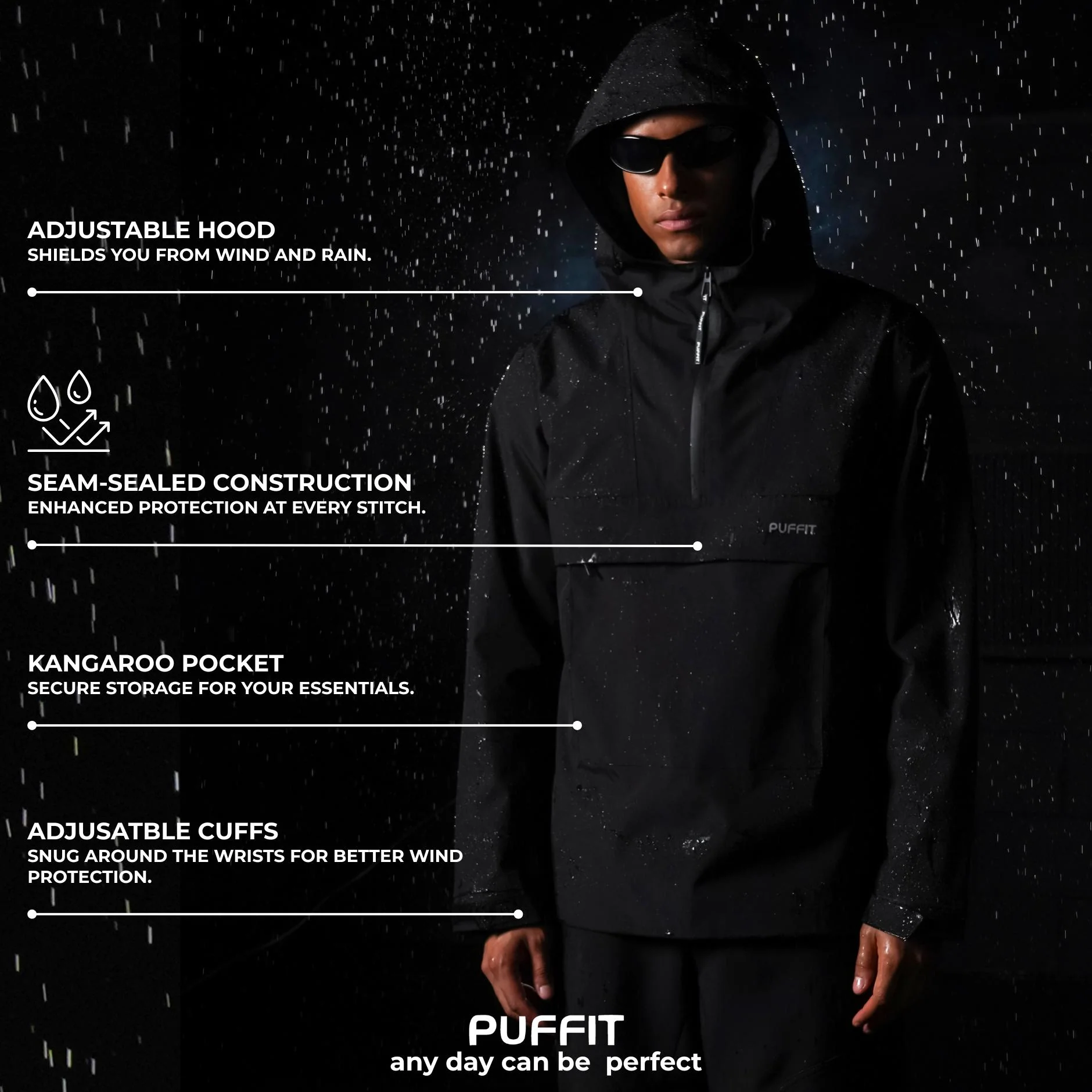STM-TEX™ Men's Classic Rain Hoodie - Image 3
