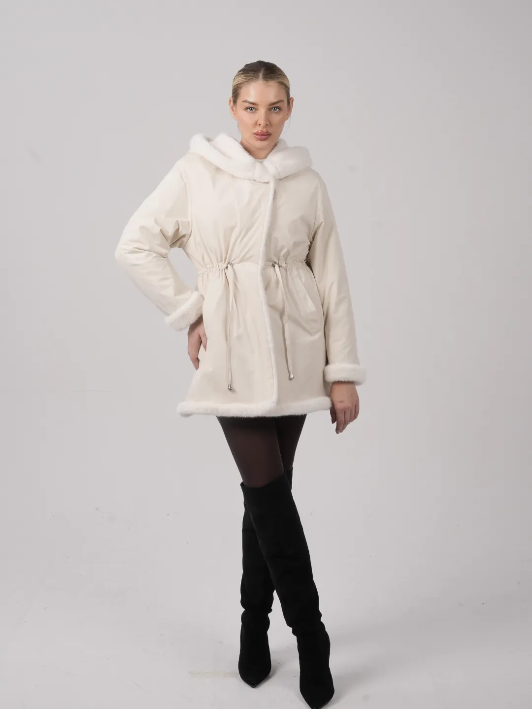 WarmCore™ Faux Fur Lined Mid Length Rain Coat - Image 8