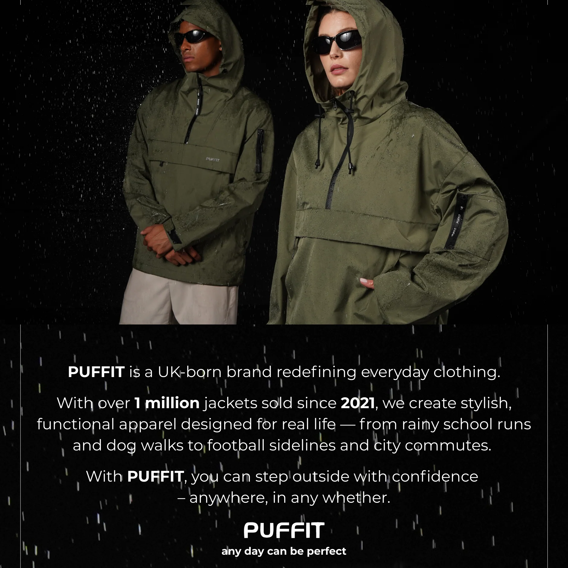STM-TEX™ Short Asymmetric Zip Rain Hoodie - Image 10