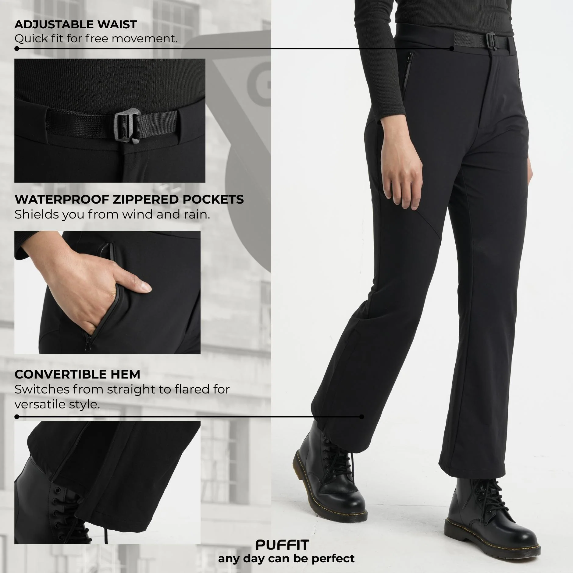STM-TEX™ Waterproof Slim Fit Flared Pants - Image 3