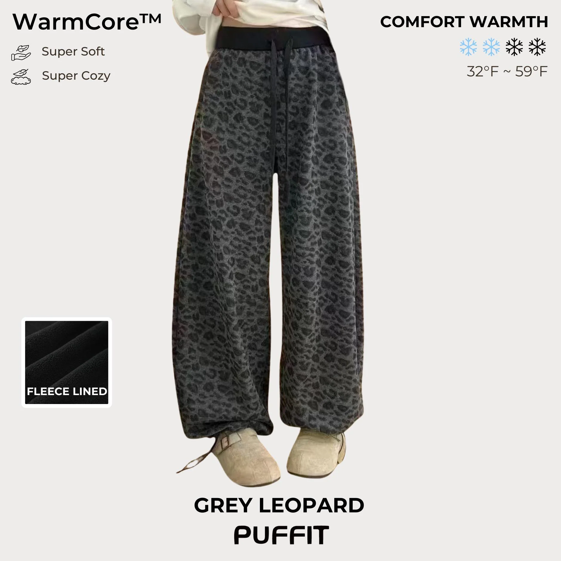 WarmCore™ Cozy Fleece Lined Leopard Pants - Image 3