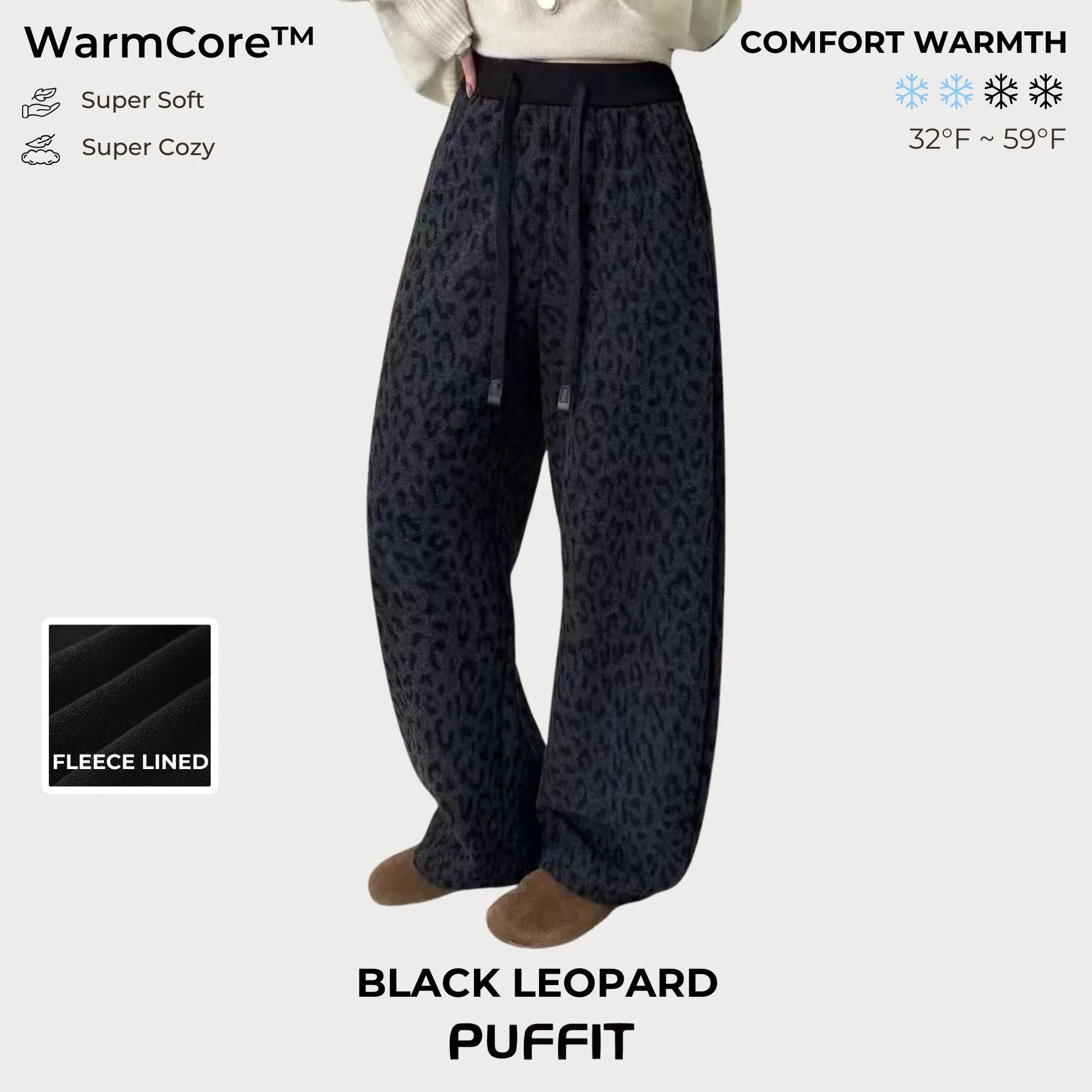 WarmCore™ Cozy Fleece Lined Leopard Pants - Image 4