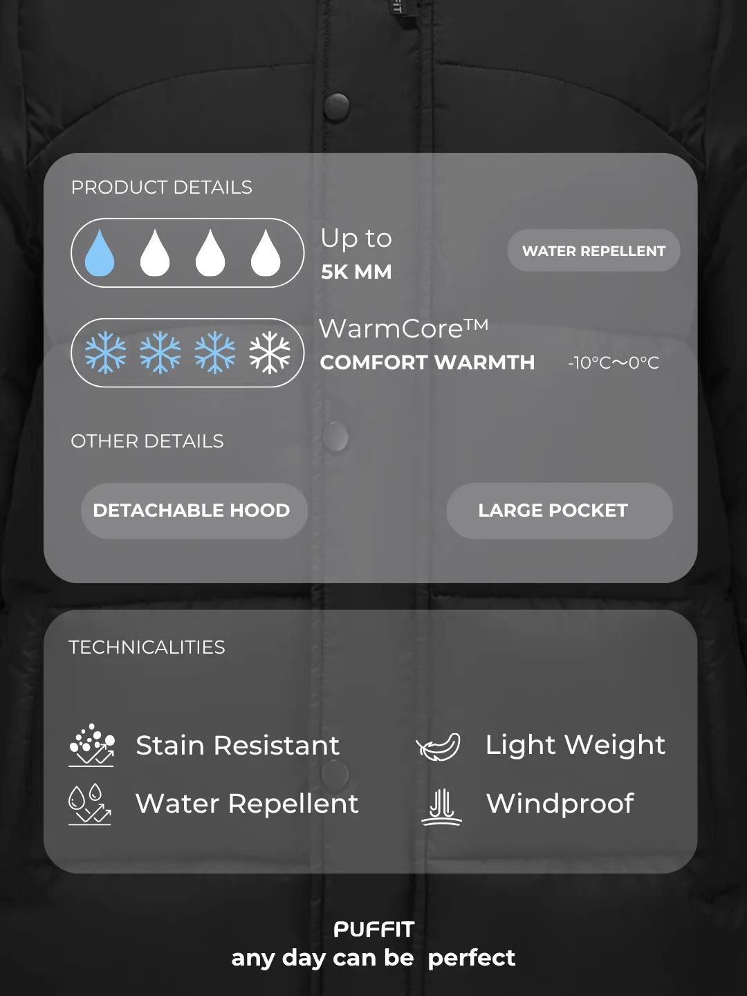 WarmCore™ Detachable Hooded Regular Length Puffer Jacket - Image 9