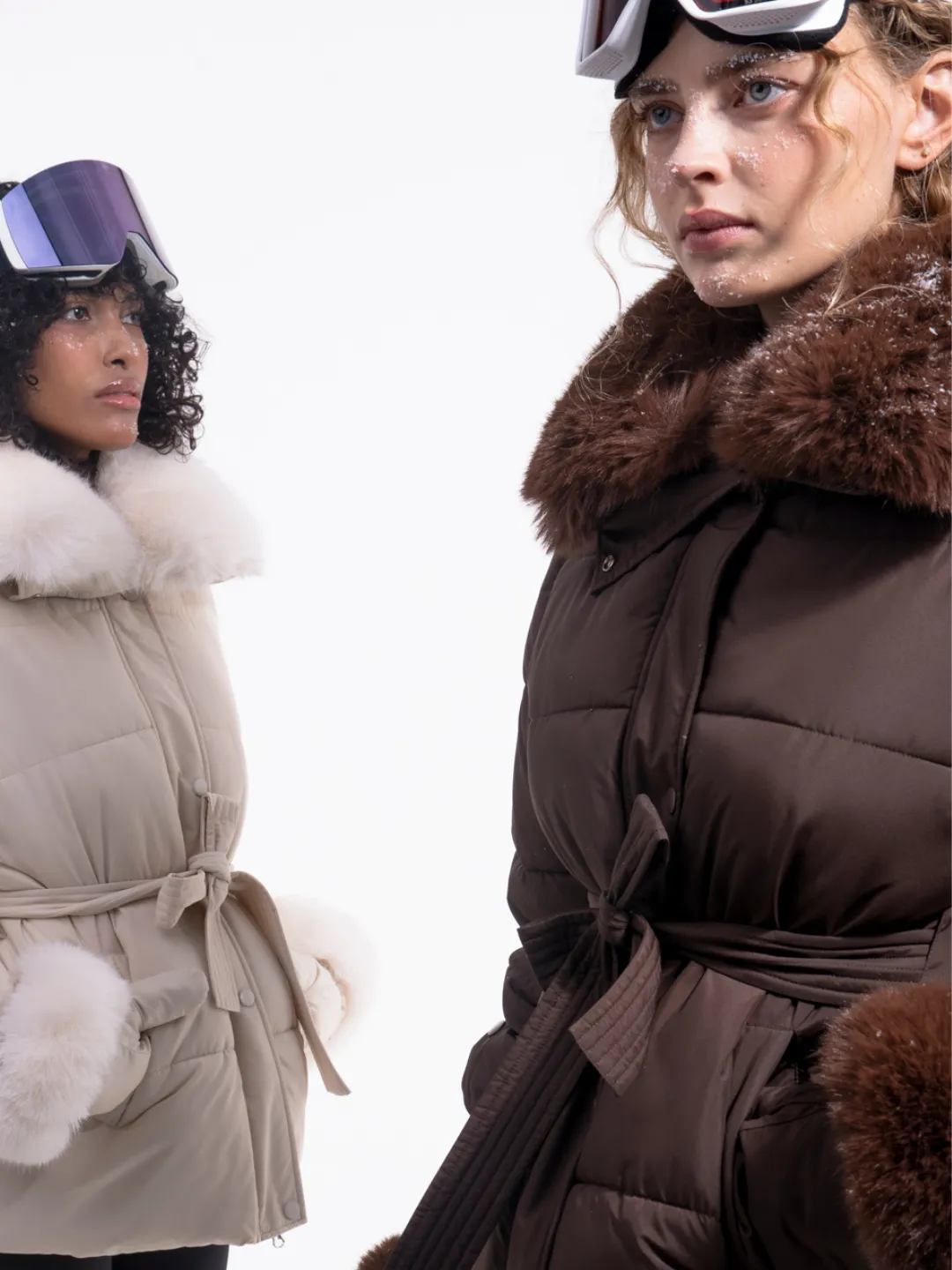 WarmCore™ Premium Elegant Detachable Faux Fur Collar Puffer With Belt - Image 9