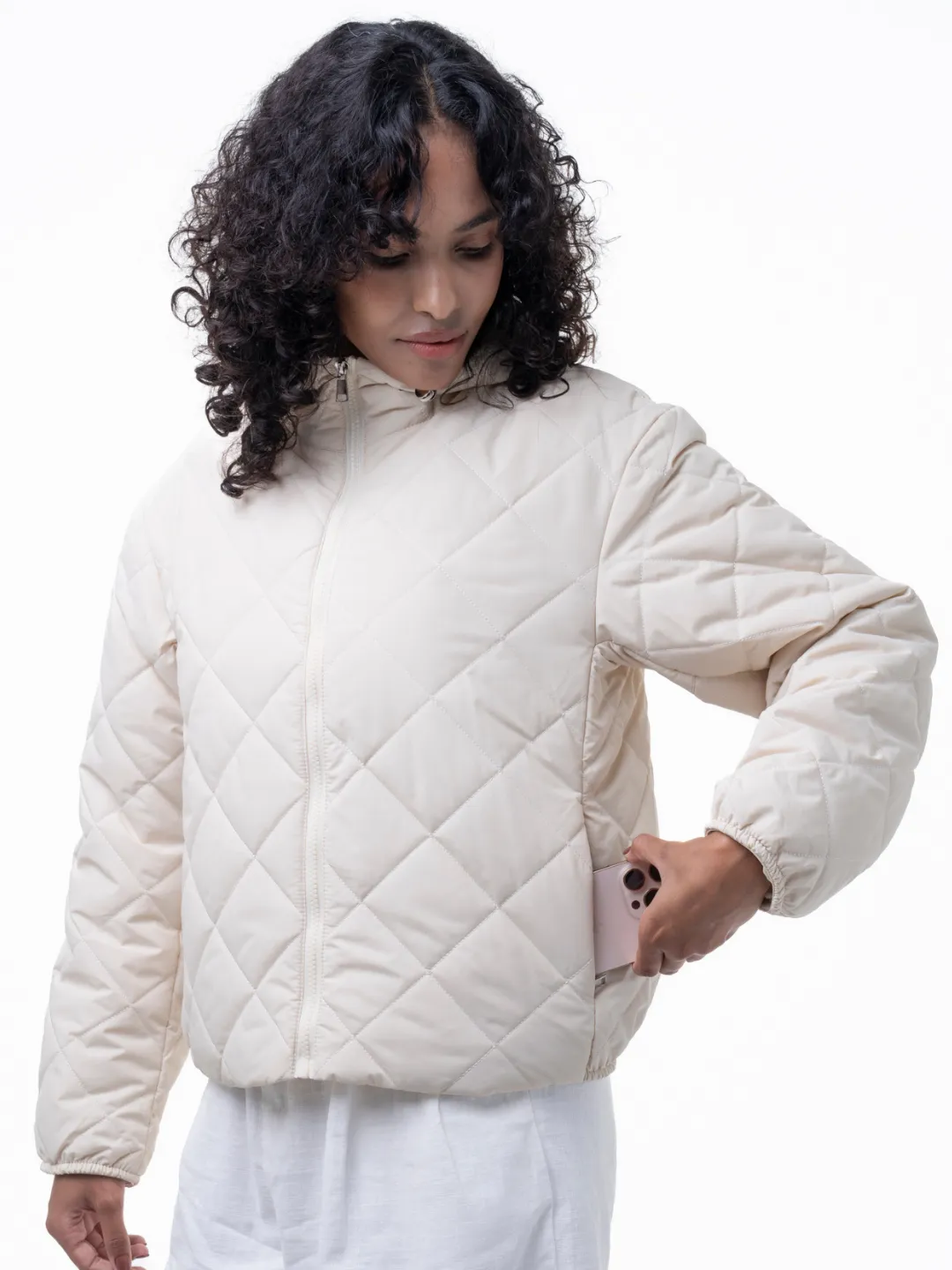 WarmCore™ Short Diamond Quilted Jacket - Image 4
