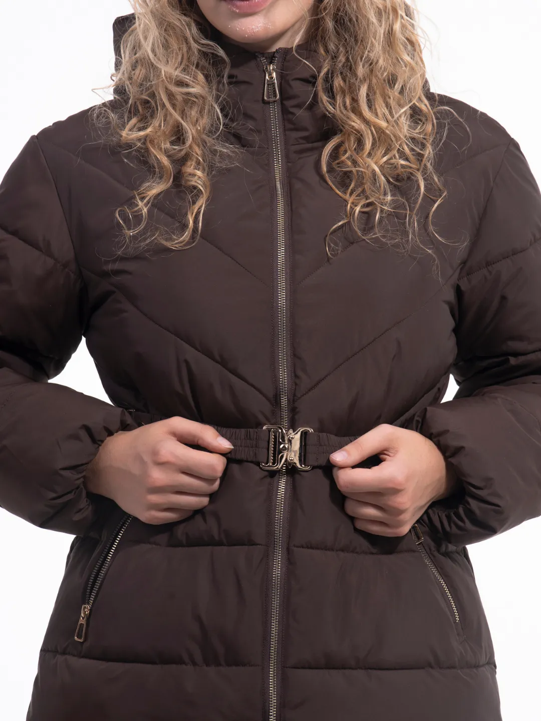 WarmCore™ Gold-tone Belted Puffer Jacket - Image 6
