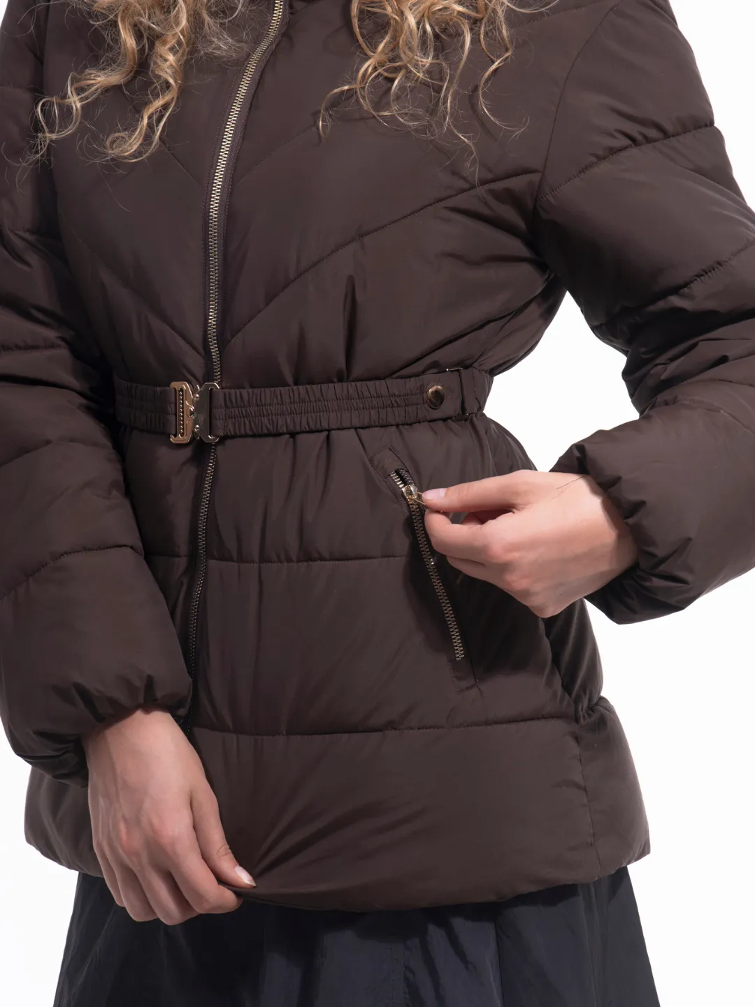 WarmCore™ Gold-tone Belted Puffer Jacket - Image 7