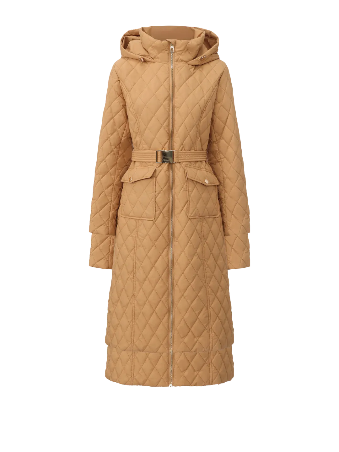 WarmCore™ Long Dimond Quilted Belted Puffer - Image 10