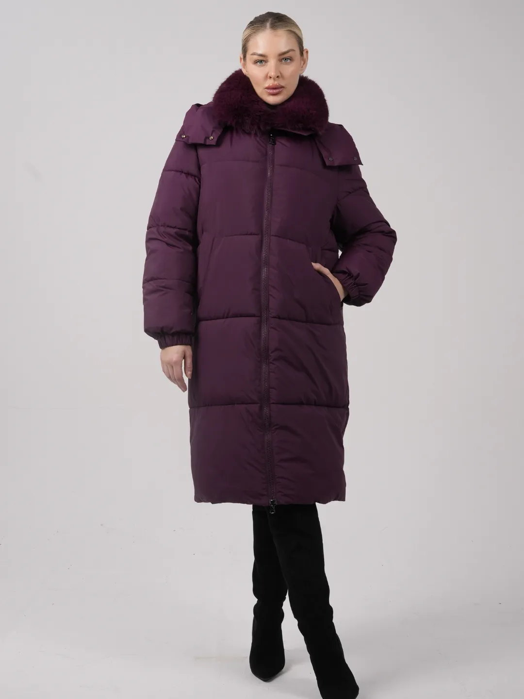 WarmCore™ Faux Fur Collar Long Puffer Jacket - Image 4