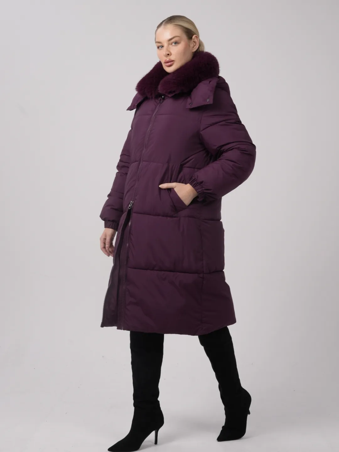 WarmCore™ Faux Fur Collar Long Puffer Jacket - Image 6