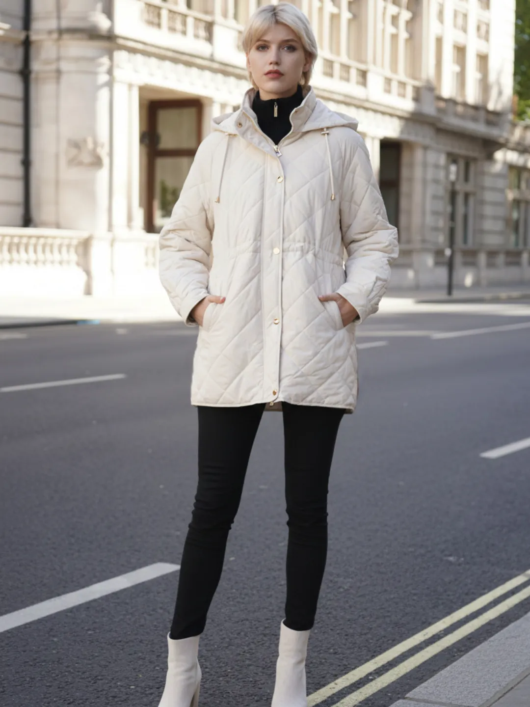 WarmCore™ Mid Length Diamond Quilted Puffer - Image 5