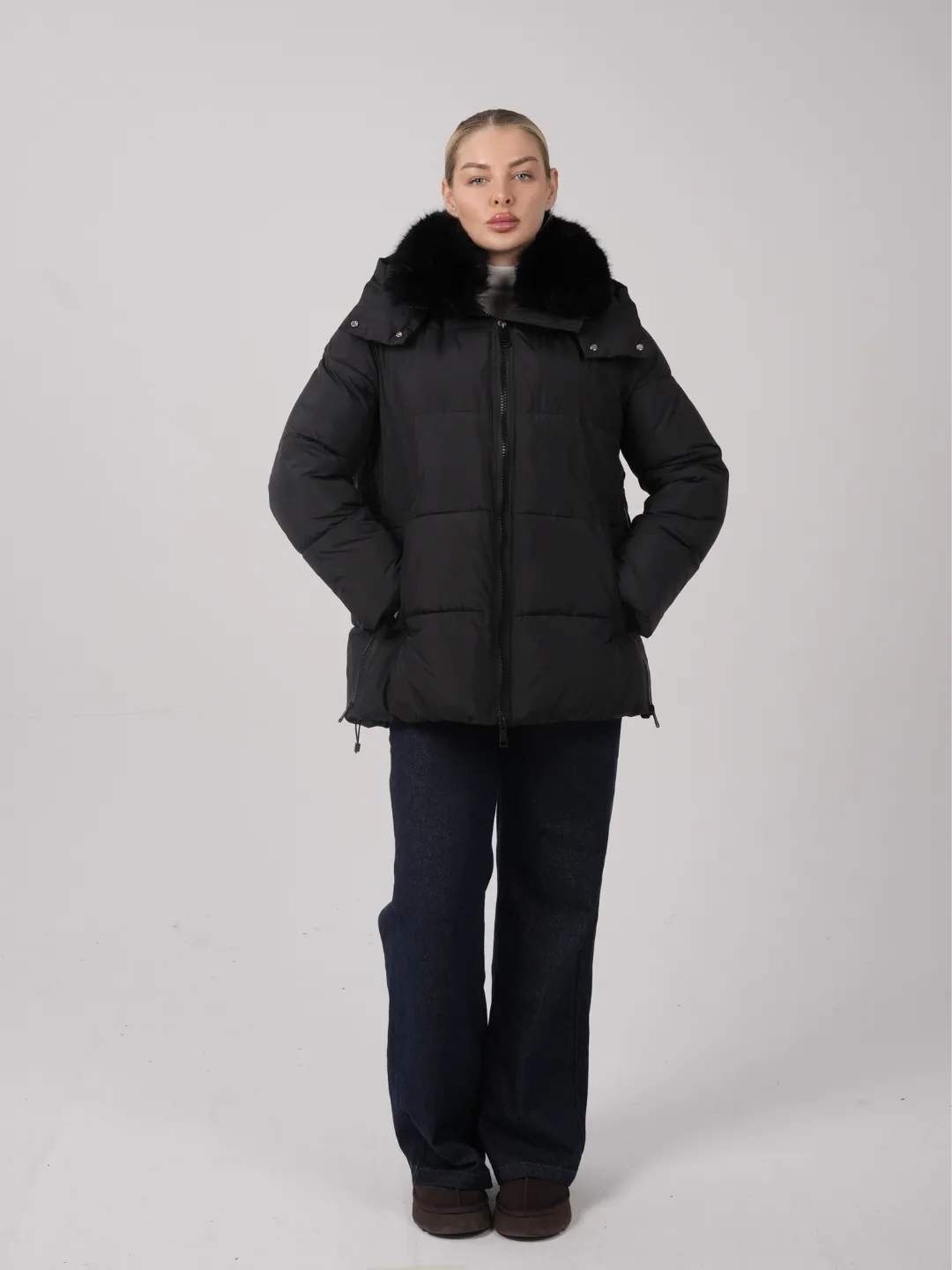 WarmCore™ Detachable Faux Fur Collar Hooded Puffer - Image 6