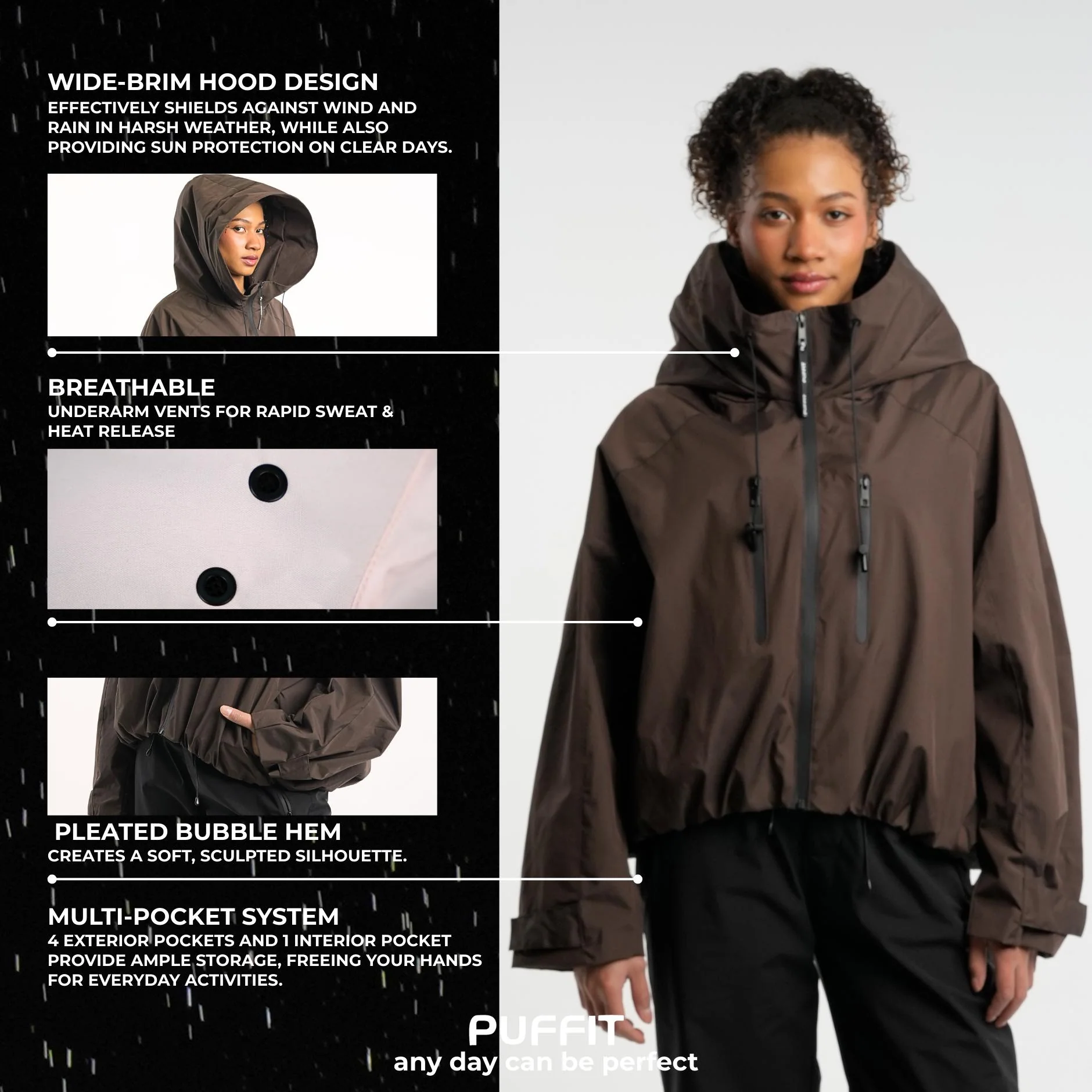 STM-TEX™ Short Oversized Rain Jacket - Image 4