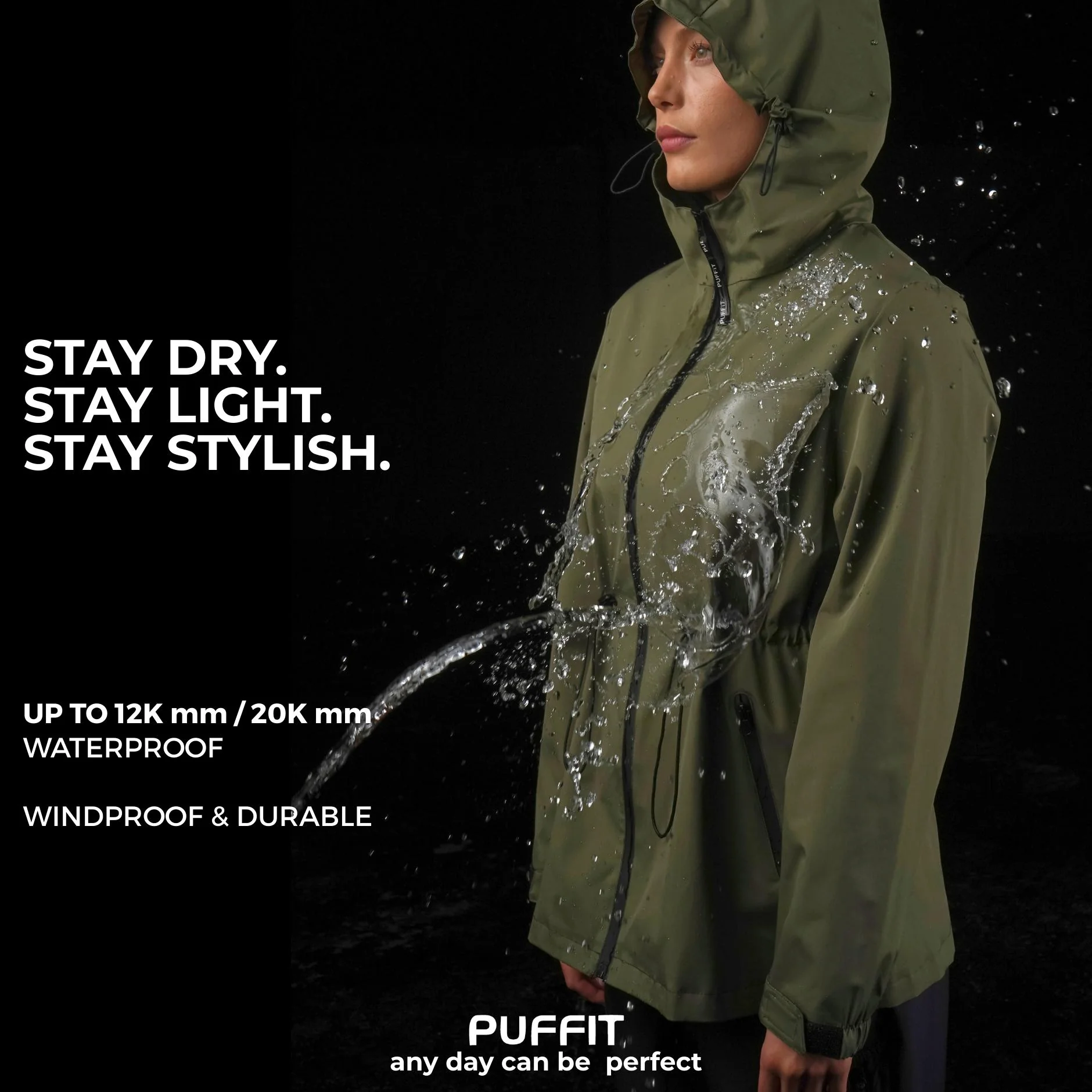 STM-TEX™  Brown/Pink Full-Zip Rain Jacket - Image 3