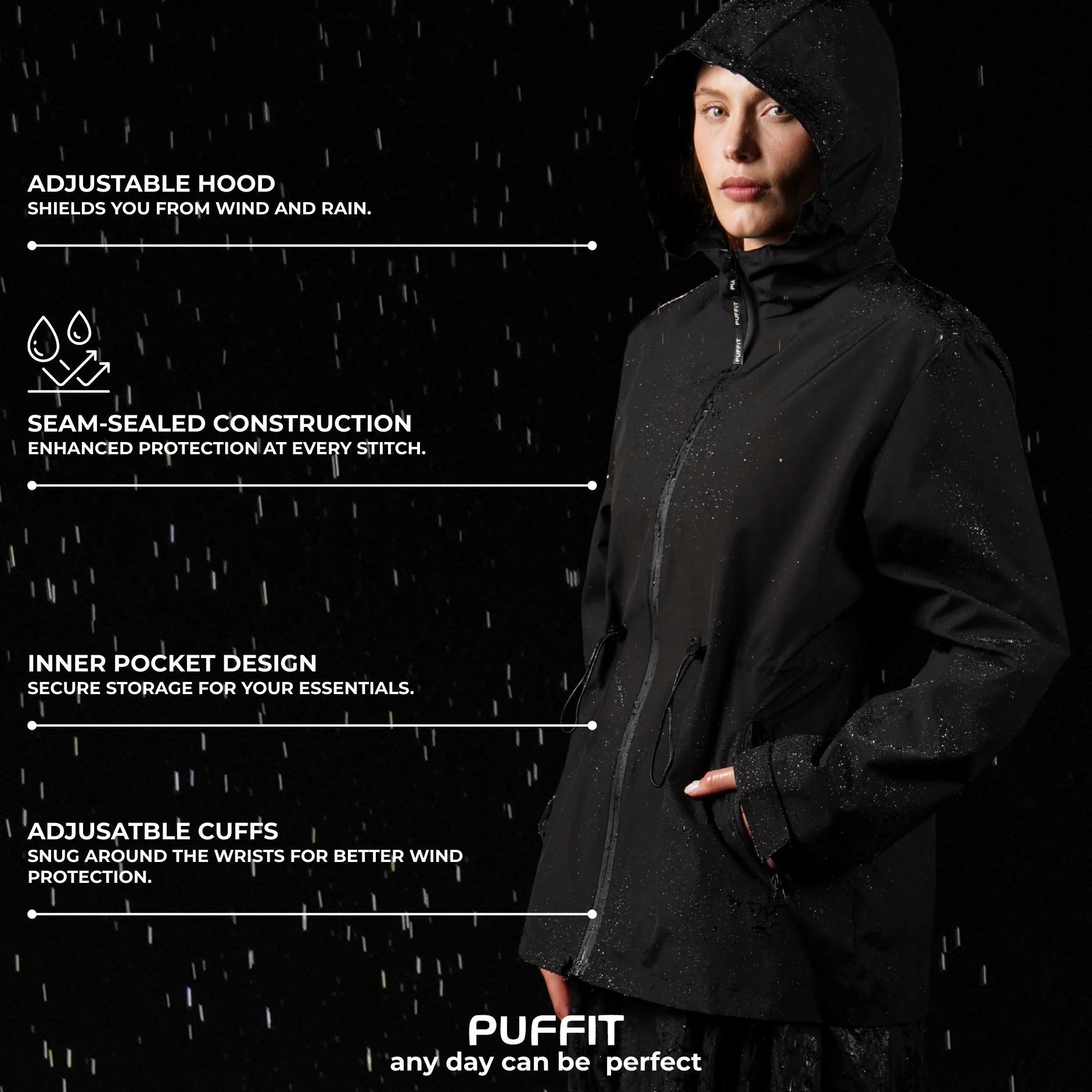 STM-TEX™  Brown/Pink Full-Zip Rain Jacket - Image 4