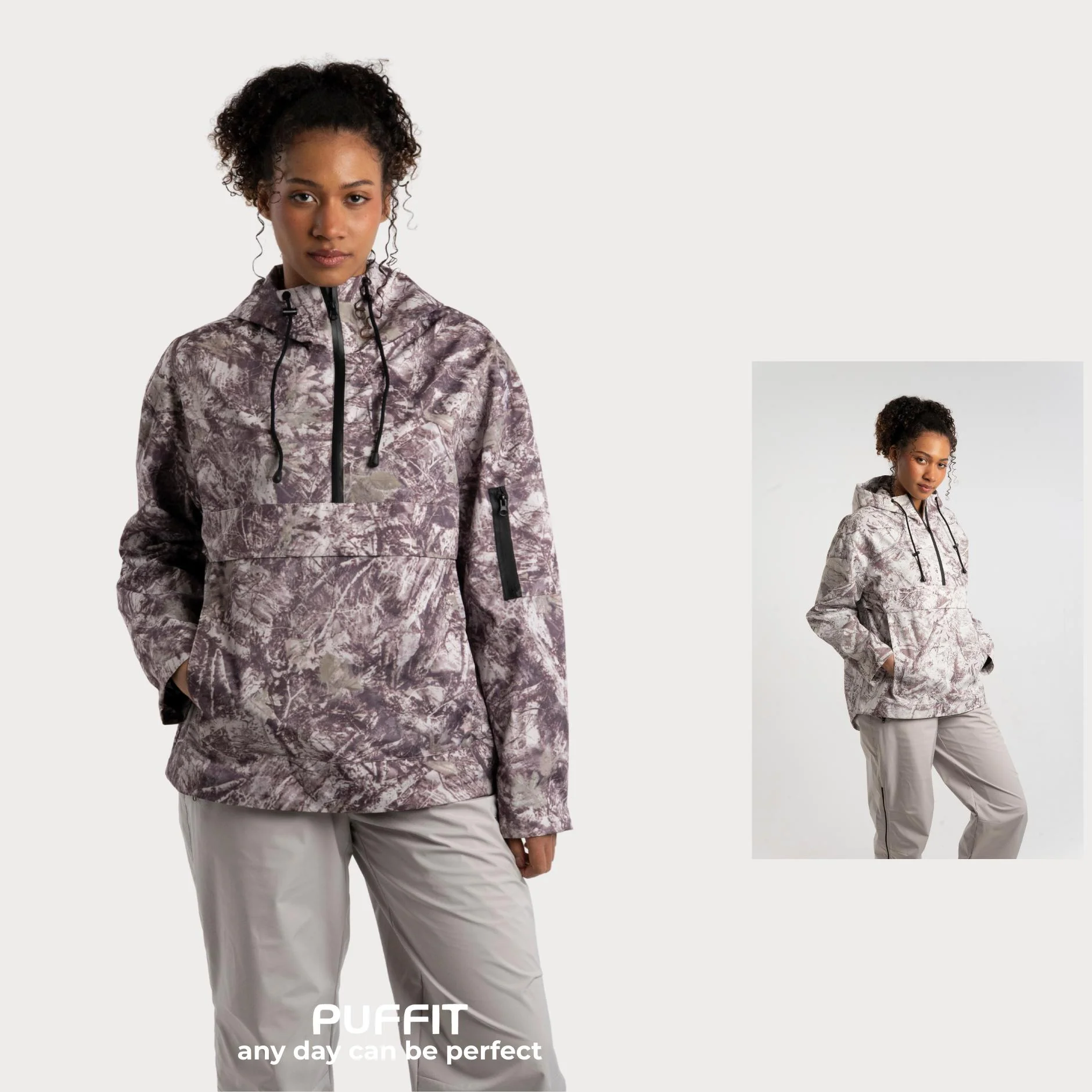 STM-TEX™ Mist Camo Oversized Rain Hoodie - Image 3